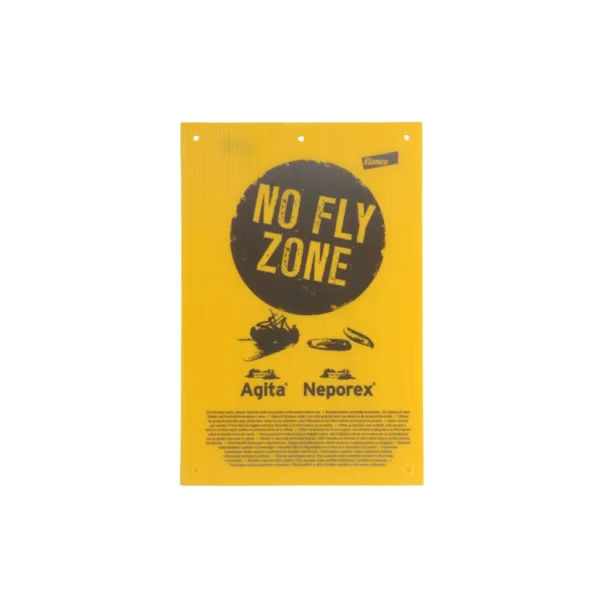 Strijkplaat ''No Fly Zone'' geel met zwart.