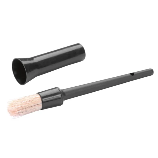 Zwarte plastic kwas met dop.