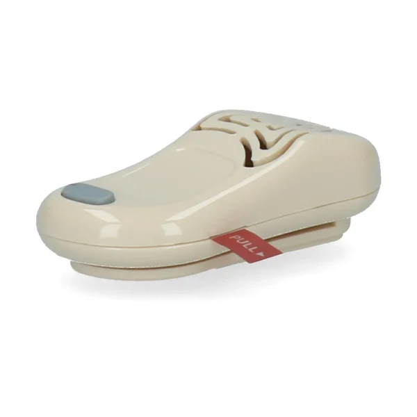 'Tickless Horse', een chemievrije ultrasone teken- en vlooienverjager, met een afbeelding van het apparaat in het wit.