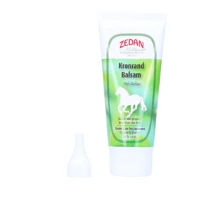 Tube Zedan Kronrand Balsam, natuurlijke verzorging voor gezonde hoefgroei bij paarden.