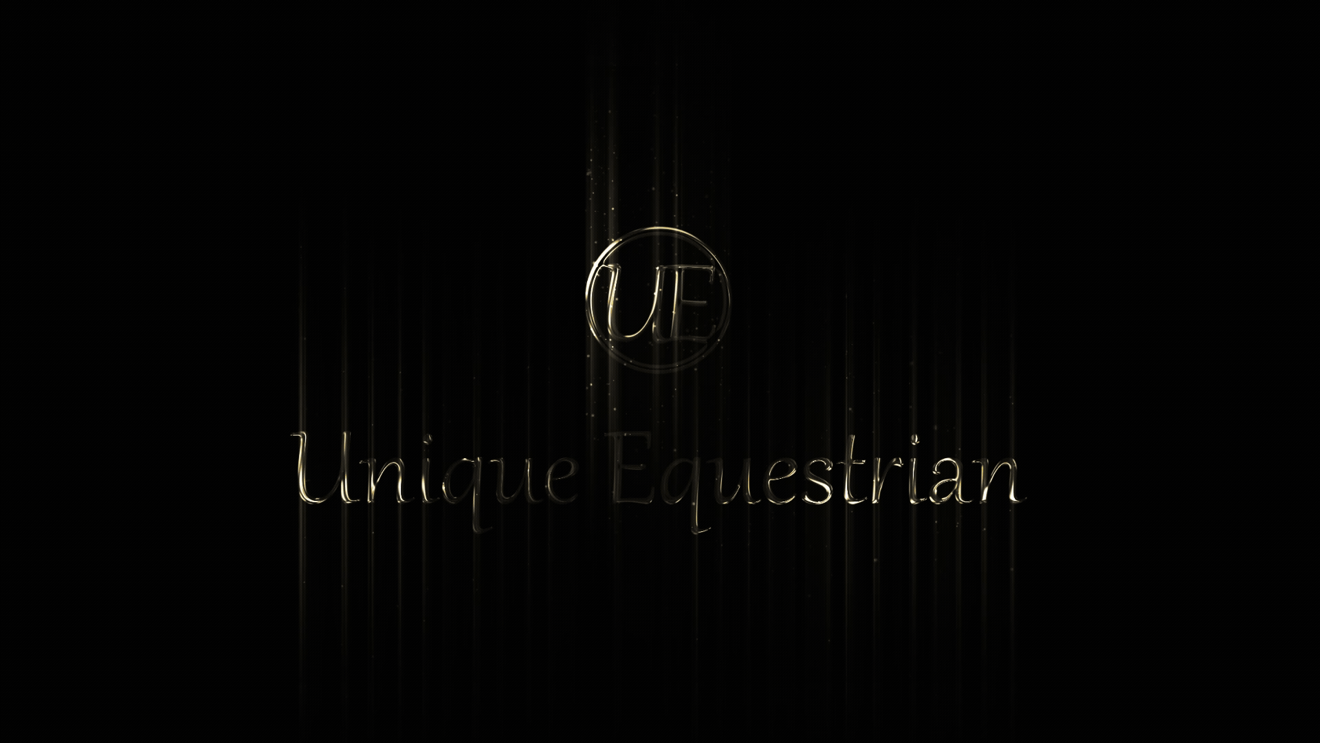 Logo Unique Equestrian met goud retourpakketje – symbool voor ruilen en retourneren
